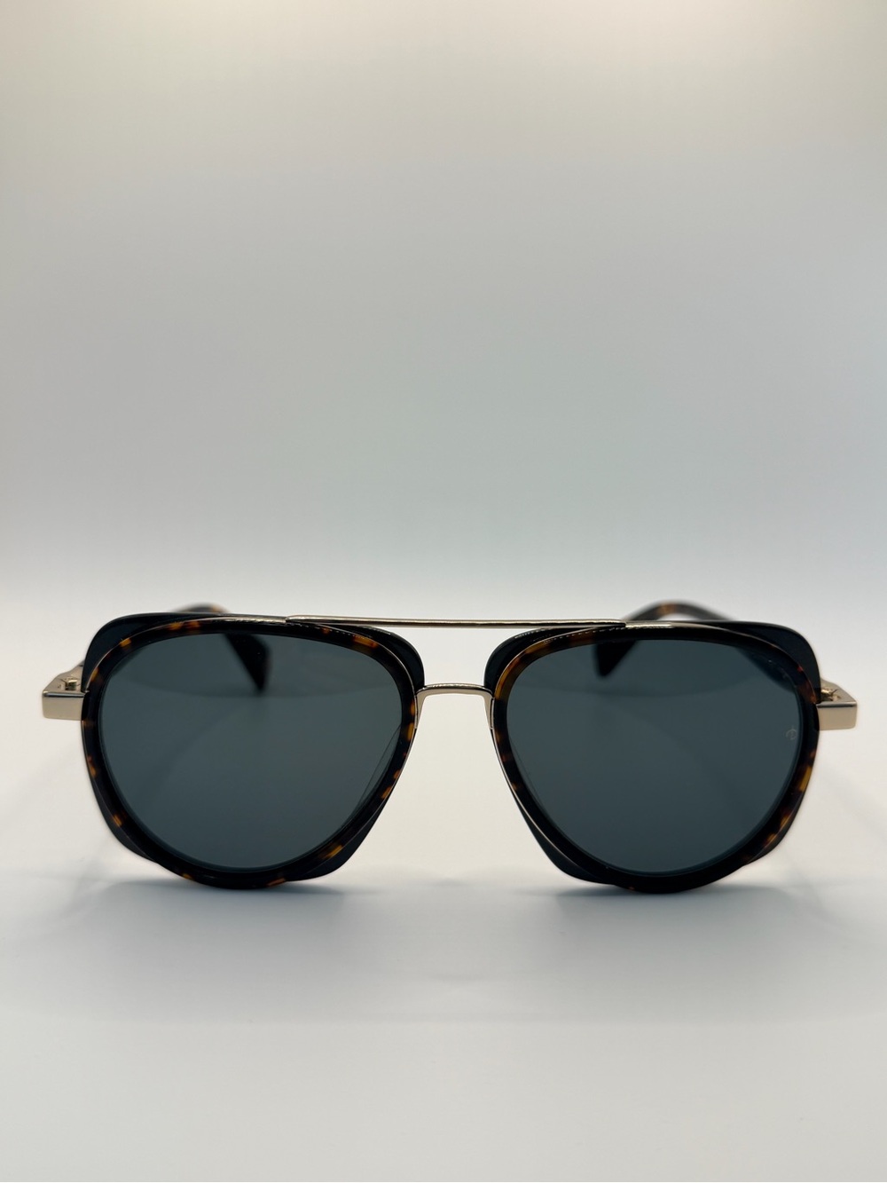 Tortoise Shell Aviator Sunglasses with Dark Lenses